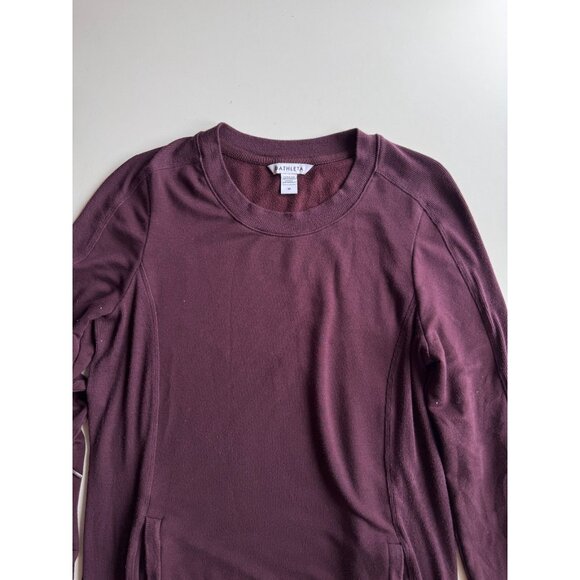 ATHLETA Balance Spiced Cabernet Purple Tencel Jersey Sweatshirt Dress, Size M - Picture 4 of 14